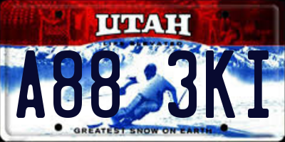 UT license plate A883KI