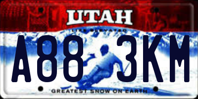 UT license plate A883KM