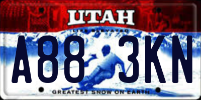 UT license plate A883KN