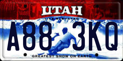 UT license plate A883KQ