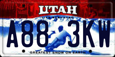 UT license plate A883KW