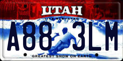 UT license plate A883LM