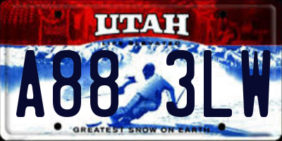 UT license plate A883LW
