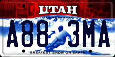 UT license plate A883MA