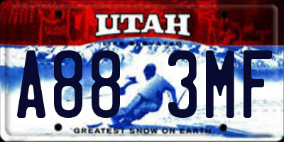 UT license plate A883MF