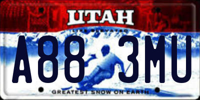 UT license plate A883MU
