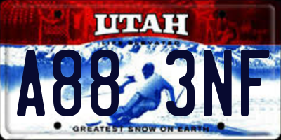 UT license plate A883NF