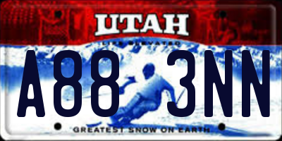 UT license plate A883NN