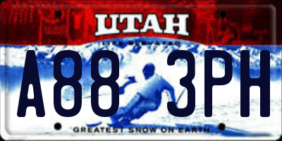 UT license plate A883PH