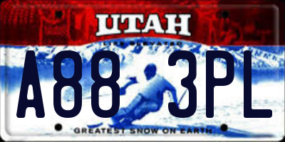 UT license plate A883PL