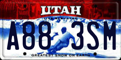 UT license plate A883SM