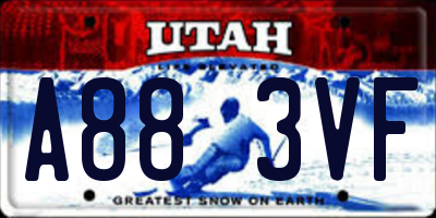 UT license plate A883VF