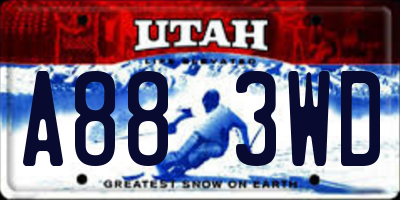 UT license plate A883WD