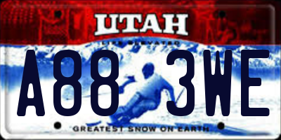 UT license plate A883WE