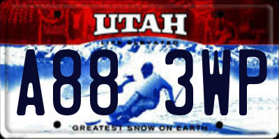 UT license plate A883WP