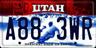 UT license plate A883WR