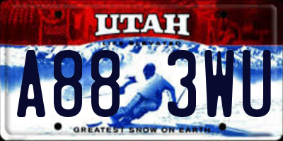 UT license plate A883WU