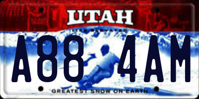 UT license plate A884AM
