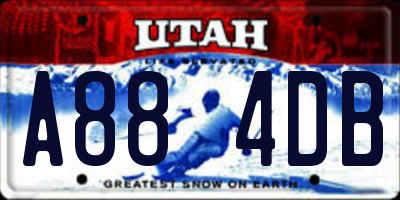 UT license plate A884DB