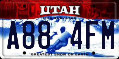 UT license plate A884FM