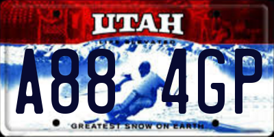 UT license plate A884GP