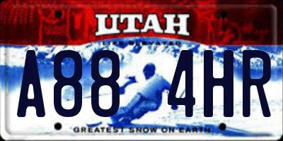 UT license plate A884HR