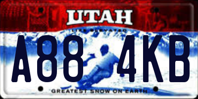UT license plate A884KB