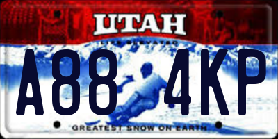 UT license plate A884KP