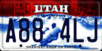 UT license plate A884LJ