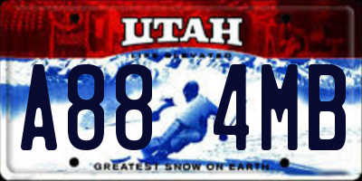 UT license plate A884MB