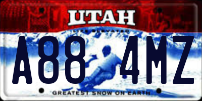 UT license plate A884MZ