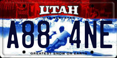 UT license plate A884NE