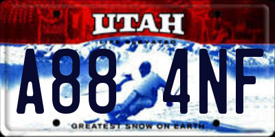 UT license plate A884NF