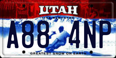 UT license plate A884NP