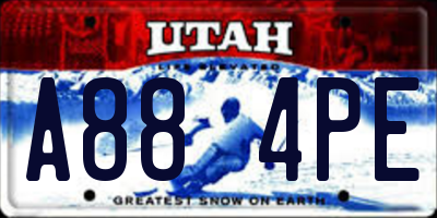 UT license plate A884PE