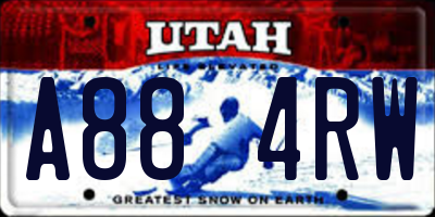 UT license plate A884RW
