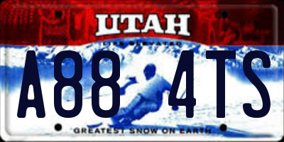 UT license plate A884TS