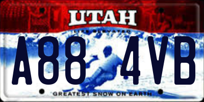 UT license plate A884VB
