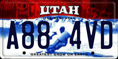 UT license plate A884VD