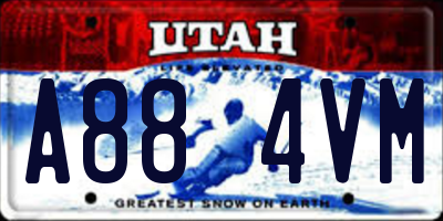 UT license plate A884VM