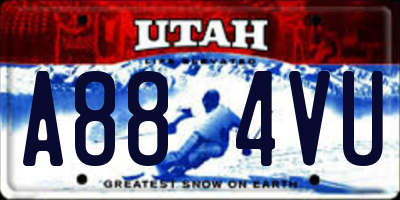 UT license plate A884VU