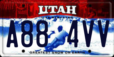 UT license plate A884VV
