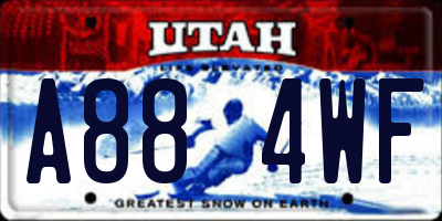 UT license plate A884WF