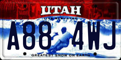 UT license plate A884WJ