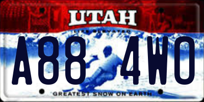 UT license plate A884WO