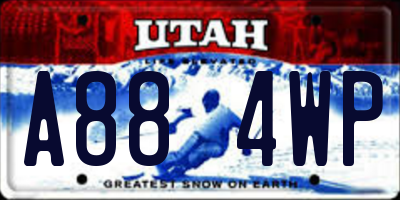 UT license plate A884WP