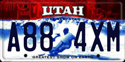 UT license plate A884XM