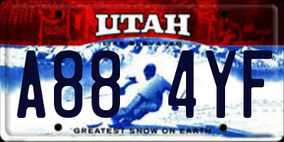 UT license plate A884YF