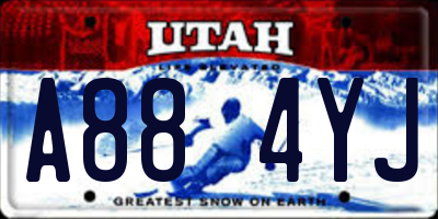UT license plate A884YJ