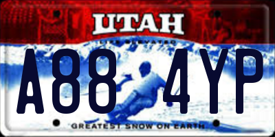 UT license plate A884YP